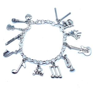 I Love Jazz Music Charm Bracelet